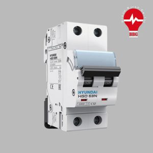 کلید مینیاتوری دو پل دوفاز 4 آمپر 6 کیلو آمپر HYUNDAI سری HGD 63N