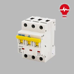 کلید مینیاتوری پارس فانال 3 پل 25 آمپر 6 کیلو آمپر PFN-63-C25